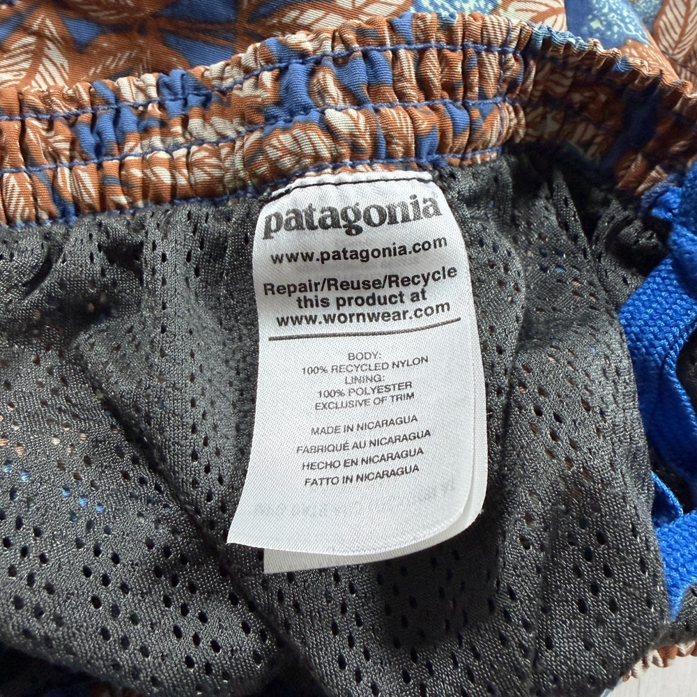 Patagonia Baggies Shorts 5" Hevea Leaves Blue Mesh Swim Trunks Men’s Medium - Picture 5 of 7